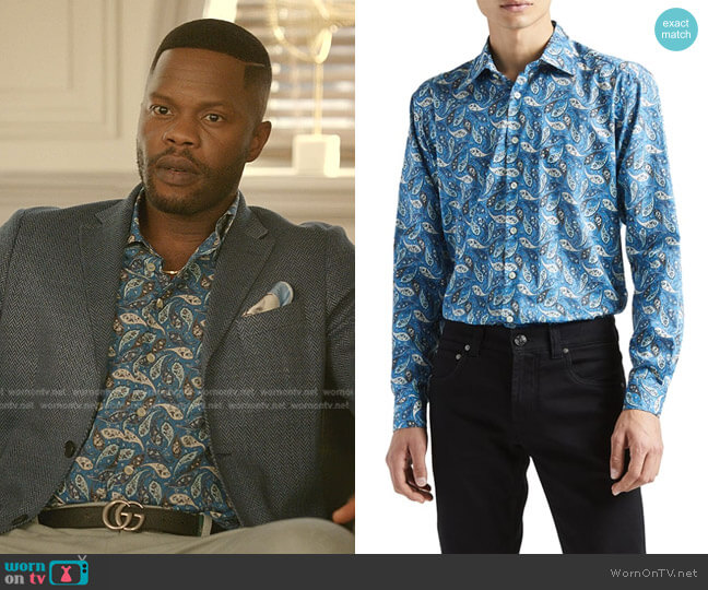 Etro Paisley Button-Down Shirt worn by Sam Flores (Rafael de la Fuente) on Dynasty