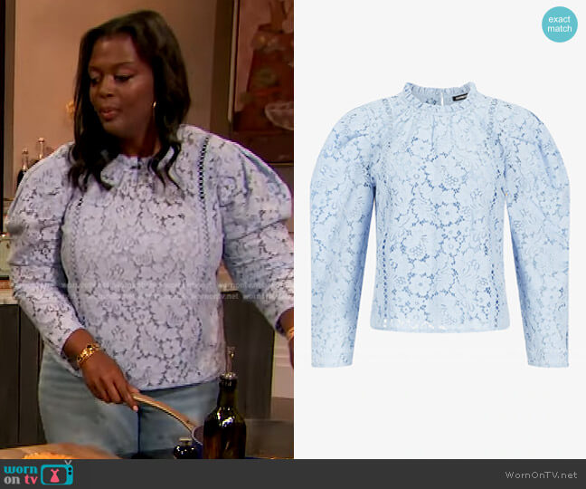Express Lace Puff Sleeve Top