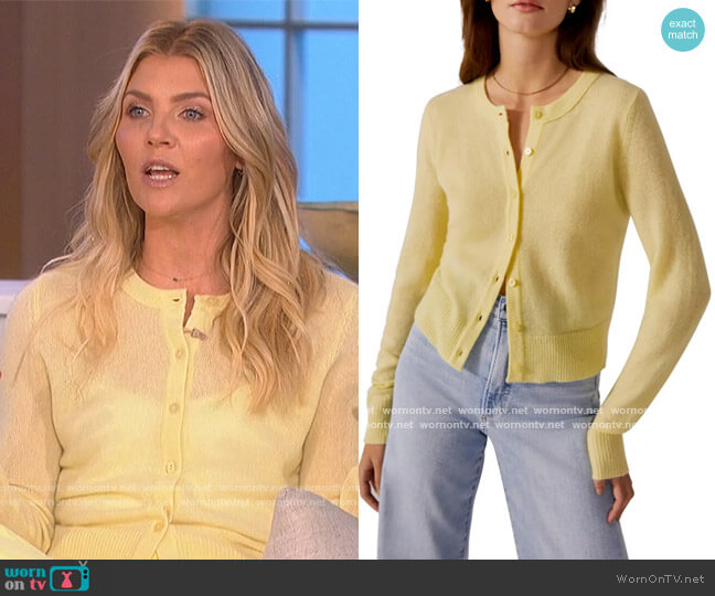 Favorite Daughter Rebecca Cashmere Cardigan worn by Amanda Kloots on The Talk