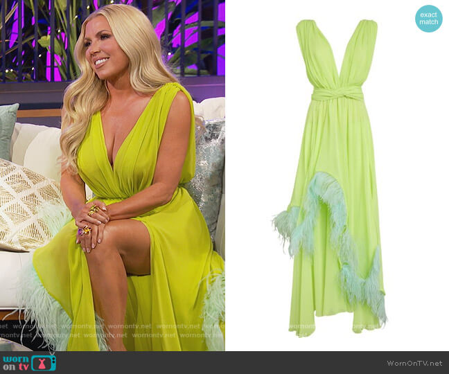 Nervi Feather-Trimmed Hutton Dress worn by Dr. Jen Armstrong on The Real Housewives of Orange County