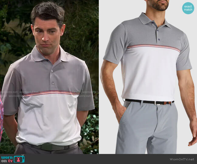 FootJoy Color Block Lisle Polo worn by Dave Johnson (Max Greenfield) on The Neighborhood