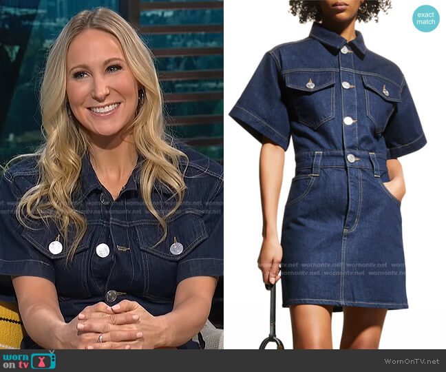 Frame Oversized Detail Denim Mini Dress