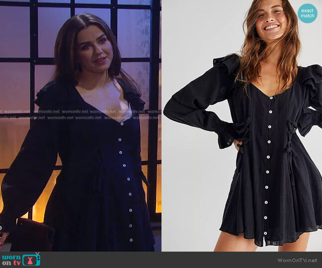Free People In The Mood For Frills Mini Dress worn by Ciara Brady (Victoria Konefal) on Days of our Lives