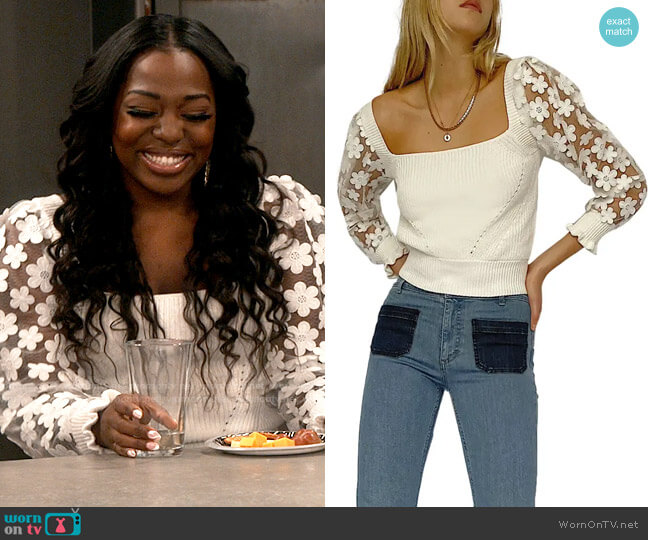 French Connection Juri Mozard Caballo Sweater worn by Harper (Laci Mosley) on iCarly