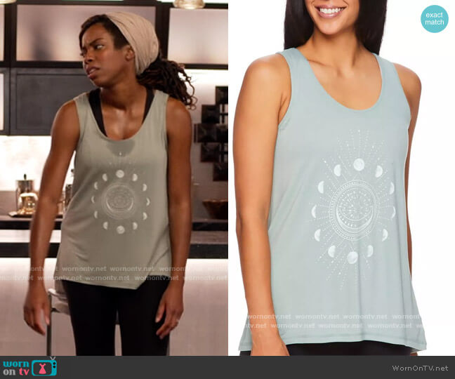 Gaiam Lunar Harmony Tank Top worn by Denise (Sasheer Zamata) on Home Economics