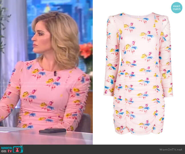 Ganni Floral-Print Mini Dress worn by Sara Haines on The View