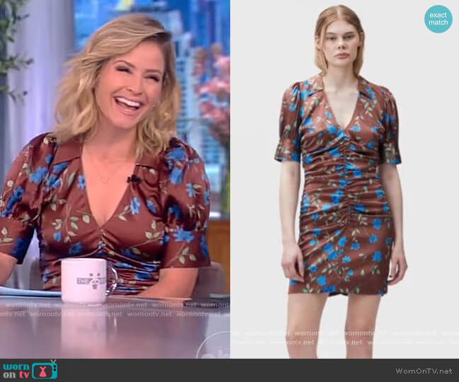 Ganni Ruched Mini Dress worn by Sara Haines on The View