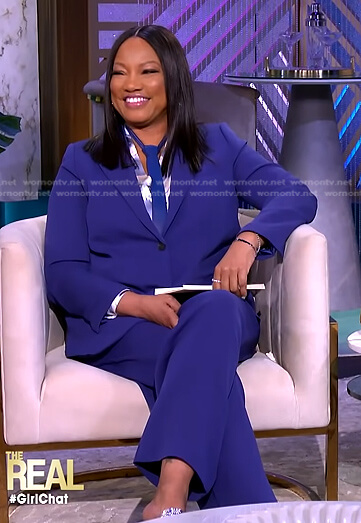 Garcelle’s blue blazer and pants on The Real