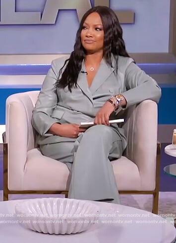 Garcelle’s sage leather blazer and pants on The Real