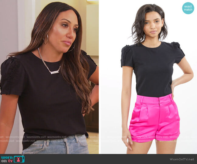 Generation Love Nina Ruffle T-Shirt worn by Melissa Gorga on The Real Housewives of New Jersey