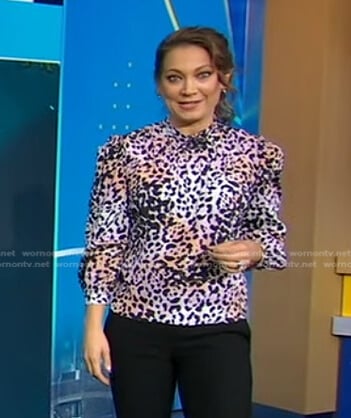 Ginger’s leopard print blouse on Good Morning America
