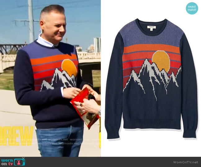 Goodthreads Soft Cotton Crewneck Sweater worn by Ross Mathews on The Drew Barrymore Show