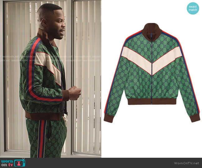 Gucci GG Web-Stripe Track Jacket worn by Jeff Colby (Sam Adegoke) on Dynasty