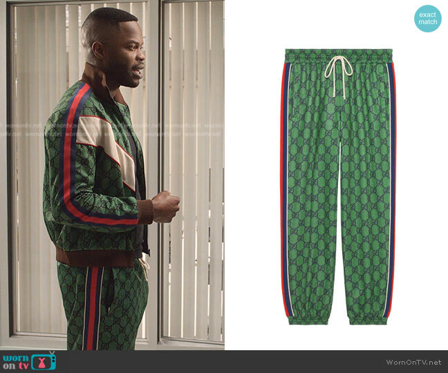 Gucci GG Web-Stripe Track Pants worn by Jeff Colby (Sam Adegoke) on Dynasty