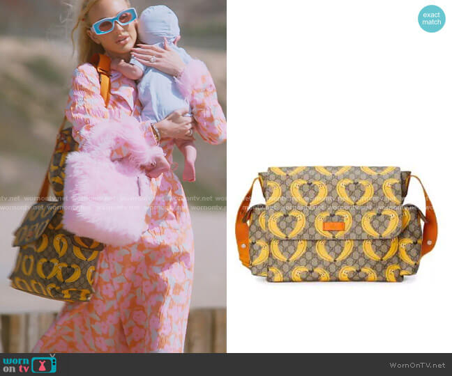 Gucci Nina Dzyvulska print diaper bag worn by Christine Quinn on Selling Sunset