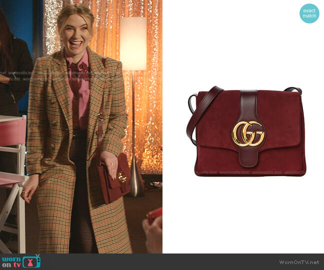 Gucci Suede Medium Arli Flap Shoulder Bag worn by Amanda Carrington (Eliza Bennett) on Dynasty