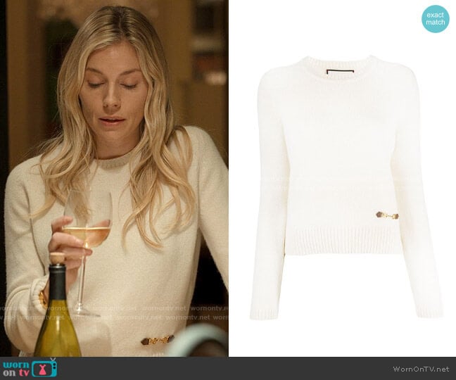 Gucci Horsebit Knitted Sweater worn by Sophie Whitehouse (Sienna Miller) on Anatomy of a Scandal