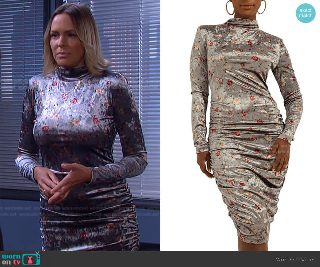 Guess Printed Velour Sheath Dress worn by Nicole Walker (Arianne Zucker) on Days of our Lives