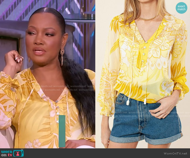 Hale Bob Leandra Top worn by Garcelle Beauvais on The Real