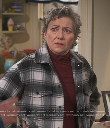 Helen’s white plaid jacket on How We Roll