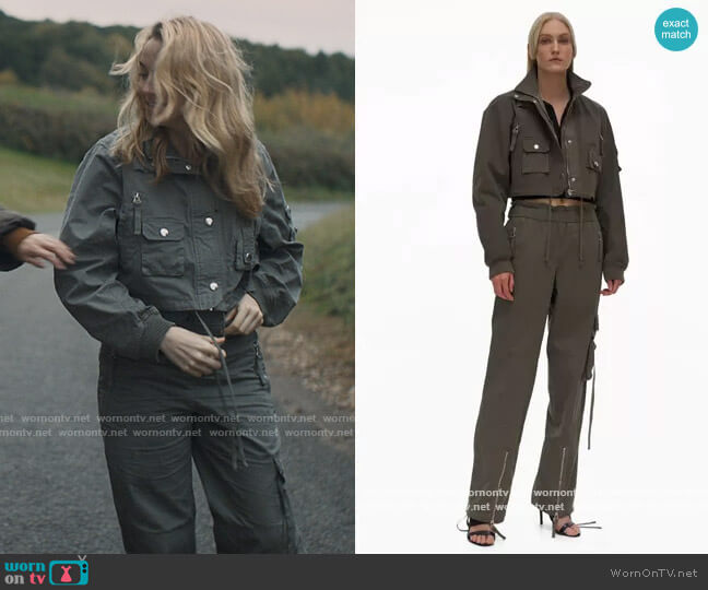 Helmut Lang Cropped Bomber Jacket worn by Villanelle (Jodie Comer) on Killing Eve