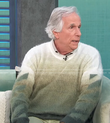 Henry Winkler’s green ombre sweater on Access Hollywood