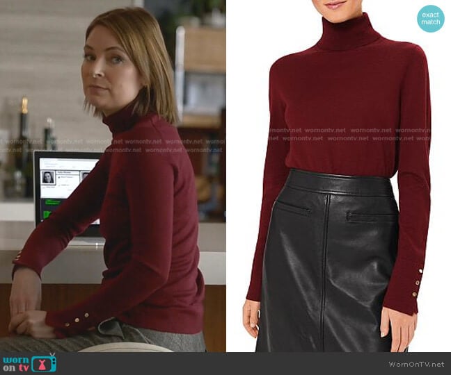 Hobbs London Lara Roll Neck Top worn by Taylor Rentzel (MacKenzie Meehan) on Bull