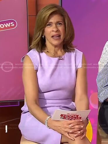 Hoda’s lilac cap sleeve dress on Today