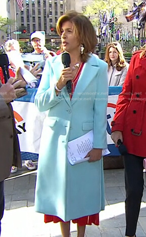 Hoda’s aqua blue coat on Today