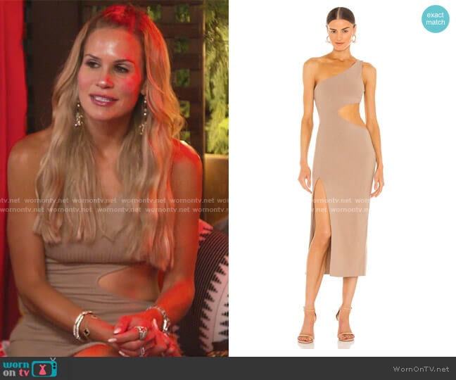 H:ours Almira Midi Dress worn by Jackie Goldschneider on The Real Housewives of New Jersey
