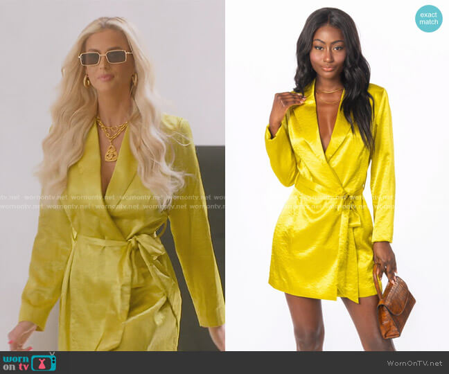 Hypeach Lime Blazer Dress worn by Emma Hernan on Selling Sunset