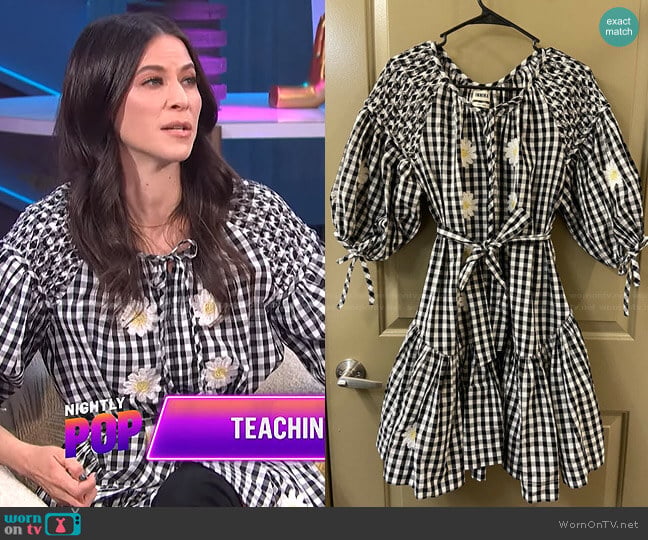Innika Choo Frill Mini Dress in Noir Gingham
