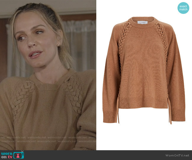 Intermix Dominique Braided Cashmere-Wool Sweater worn by Laura Baker (Monet Mazur) on All American