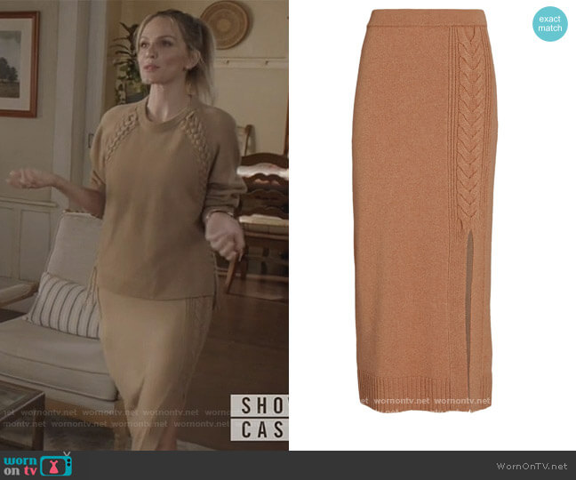 Intermix Nadia Wool-Cashmere Midi Skirt worn by Laura Baker (Monet Mazur) on All American