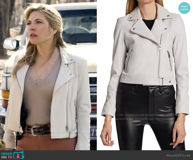 IRO Kolmar Jacket in Ivory worn by Jenny Hoyt (Katheryn Winnick) on Big Sky