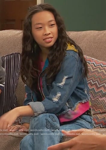 Ivy’s tie dye trim denim jacket on Ravens Home