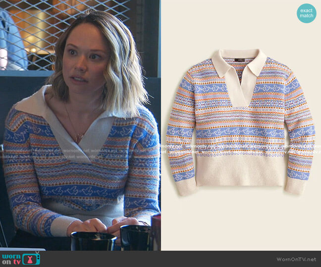 J. Crew Collared Fair Isle sweater