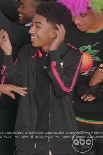 Jack’s black bunny logo track jacket on Black-ish