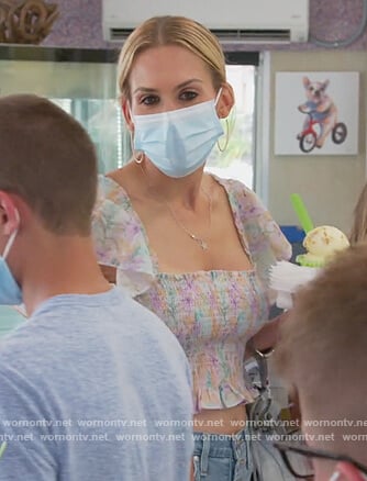 Jackie’s floral smocked top on The Real Housewives of New Jersey