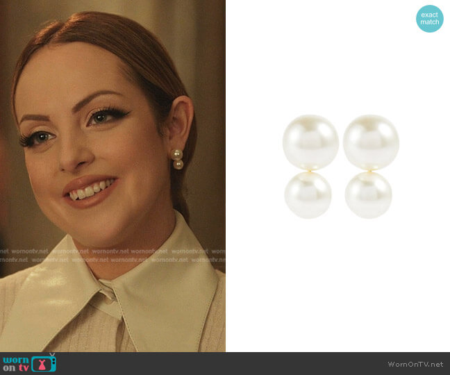 Jennifer Behr Gretel Pearl Earrings worn by Fallon Carrington (Elizabeth Gillies) on Dynasty