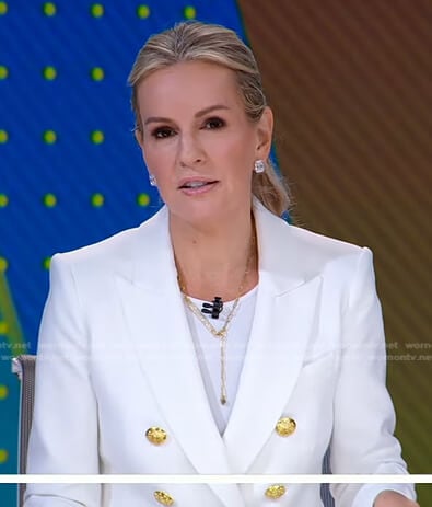 Jennifer’s white blazer with gold buttons on Good Morning America