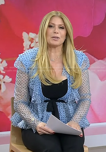 Jill’s blue polka dot ruffle top on Today