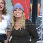 Jill’s metallic ribbed v-neck sweater on Today