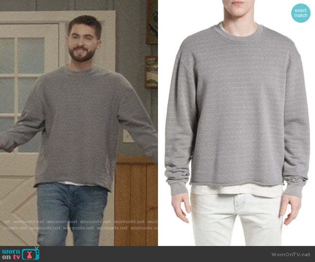 John Elliott Jacquard Raw Hem Sweatshirt worn by Asher Adams (Cody Christian) on All American