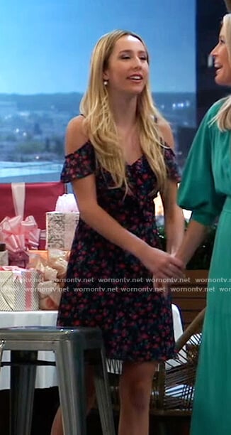 Josslyn’s floral print cold shoulder dress on General Hospital