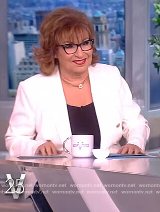 Joy’s white double breasted blazer on The View