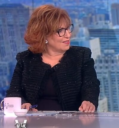 Joy’s black metallic tweed jacket on The View