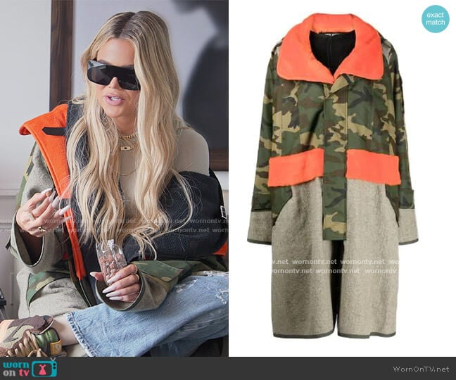 Junya Watanabe Camouflage Panelled Coat worn by Khloe Kardashian (Khloe Kardashian) on The Kardashians