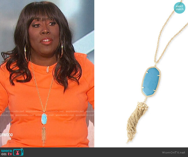 Kendra Scott Rayne Gold Pendant Necklace worn by Sheryl Underwood on The Talk