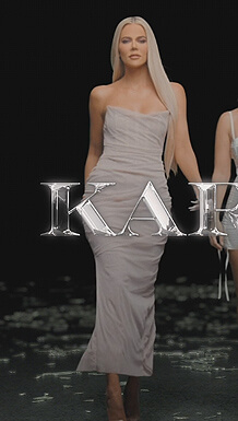 Khloe’s gray bustier dress on The Kardashians